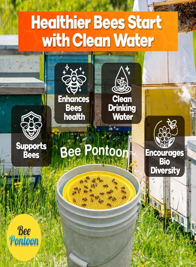 BEE PONTOON Watering Station, Watering Station for Garden, Feeder, Baths for Garden, Pollinator Watering Station, Butterfly Feeder, Butterfly Watering Station, Garden Decor - Yellow - Image 4