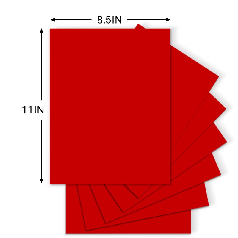 Bonmiy 25Sheets Red Cardstock Paper, 8.5 x 11 Card stock for Cricut, Thick Construction Paper for Card Making, Scrapbooking, Craft 90 lb / 250 gsm - Image 3
