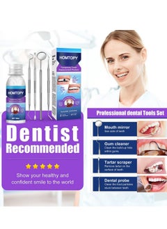 Tooth Repair Kit, 30ml Moldable Teeth Glue 4 Dental Tools Temporary Tooth Filling Set Dental Care Kit DIY at Home, Suitable for Men and Women