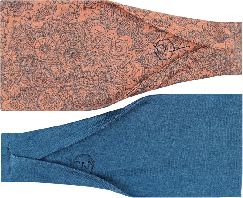 Maven Thread 4" Wide Workout Headbands for Women (2 Pack) – Non-Slip Sweatbands for Gym, Running & Yoga - Image 1