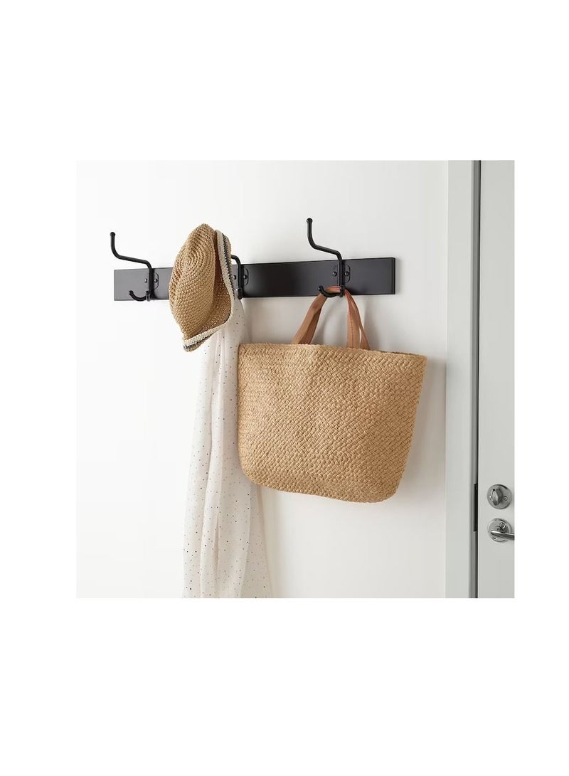 رف مع 3 خطافات، أسود - Image 2