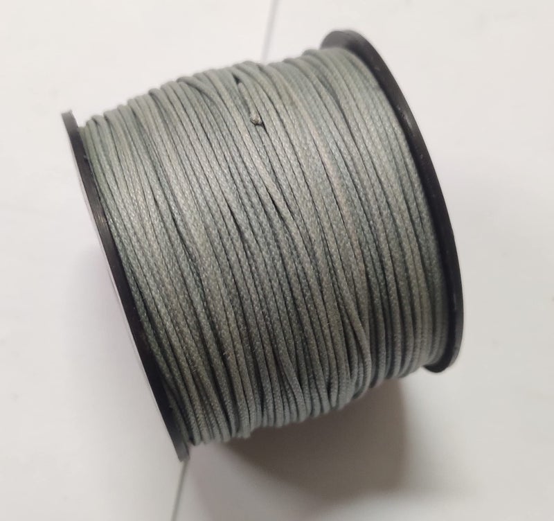 OMX 100 Mt Roll Wax Cotton Cord for DIY Jewellery Making, Beading, Art and Craft Work and Handicrafts, (0.5 MM, Grey) - Image 1