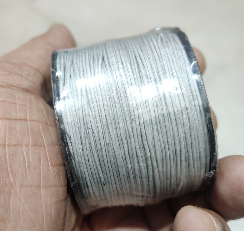OMX 100 Mt Roll Wax Cotton Cord for DIY Jewellery Making, Beading, Art and Craft Work and Handicrafts, (0.5 MM, Grey) - Image 5