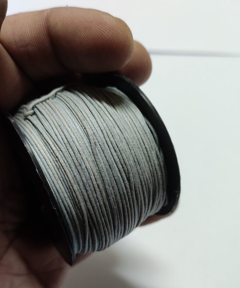 OMX 100 Mt Roll Wax Cotton Cord for DIY Jewellery Making, Beading, Art and Craft Work and Handicrafts, (0.5 MM, Grey) - Image 3