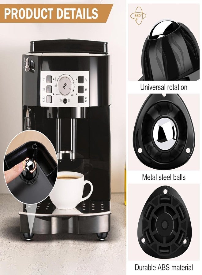 CUBIZ Self Adhesive Caster Wheels - 360° Swivel Universal Wheel, Mini Roller Ball Transfer Bearing for Small Kitchen Appliances, Storage Box, Trash Can (Black, 4 PCS) - Image 3