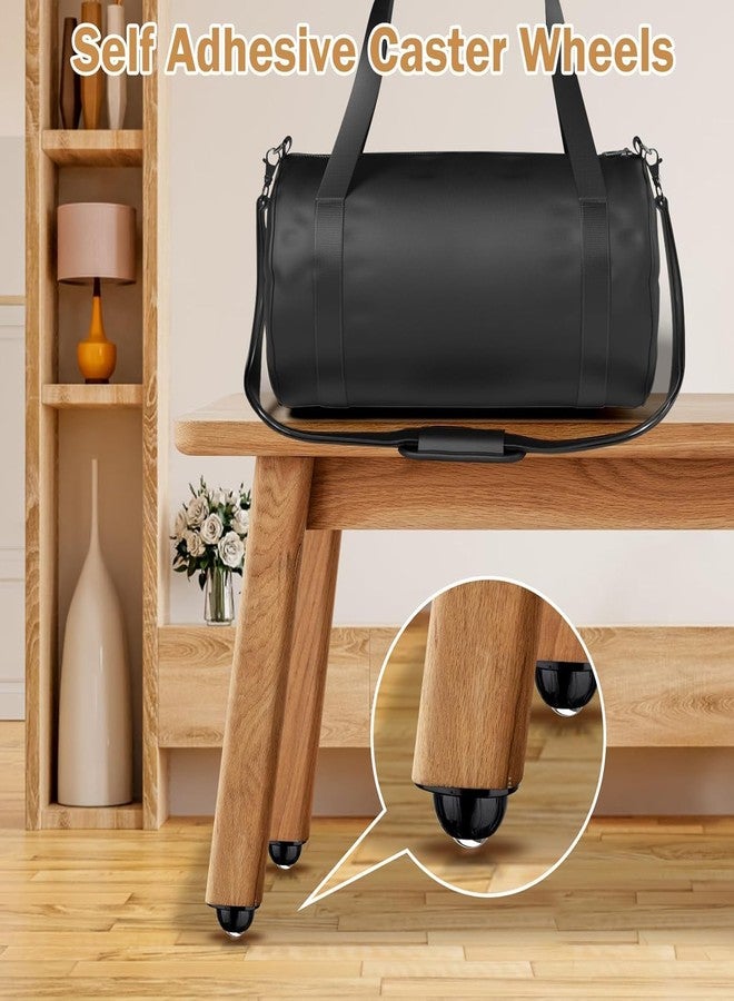 CUBIZ Self Adhesive Caster Wheels - 360° Swivel Universal Wheel, Mini Roller Ball Transfer Bearing for Small Kitchen Appliances, Storage Box, Trash Can (Black, 4 PCS) - Image 4