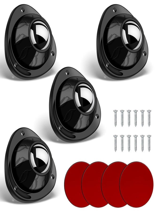 CUBIZ Self Adhesive Caster Wheels - 360° Swivel Universal Wheel, Mini Roller Ball Transfer Bearing for Small Kitchen Appliances, Storage Box, Trash Can (Black, 4 PCS) - Image 1