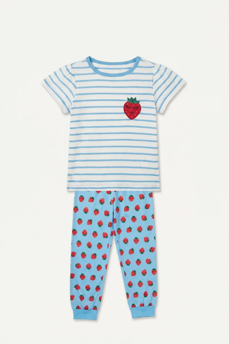 ديفاكتو Baby Girl 100% Cotton Pyjama Set