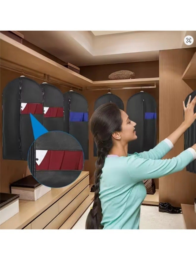 MLADEN 5 Pack Garment Bags for Hanging Clothes EVA Garment Protector Cover Bags,Hanging Clothing Covers with Clear Window and Zipper Closure,Dust-proof Waterproof Clothing Protector Covers for Home Storage Clothing Stores & Travel,60x140cm - Image 4