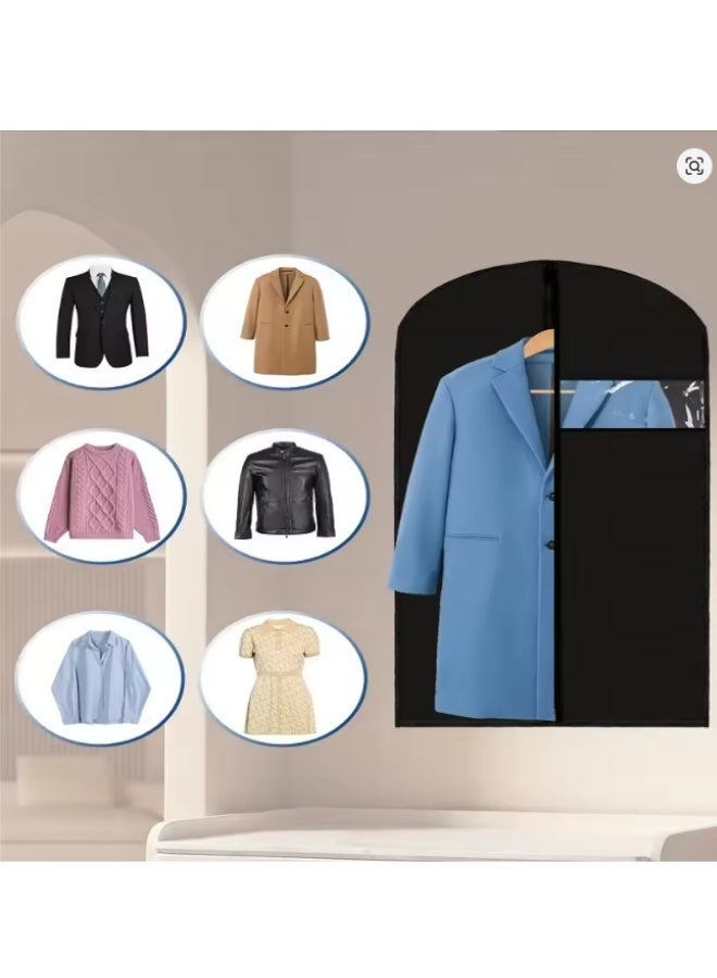 MLADEN 5 Pack Garment Bags for Hanging Clothes EVA Garment Protector Cover Bags,Hanging Clothing Covers with Clear Window and Zipper Closure,Dust-proof Waterproof Clothing Protector Covers for Home Storage Clothing Stores & Travel,60x140cm - Image 3