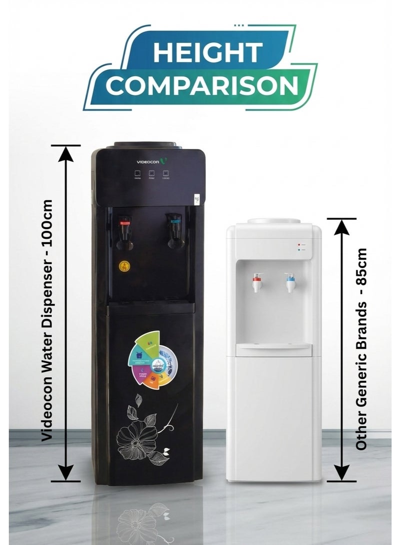 Videocon Hot and Cold Water Dispenser | Top Loading | Convenient Push Tap | Compressor Cooling | Low Noise Operation- VWDTLBL01 - Image 3