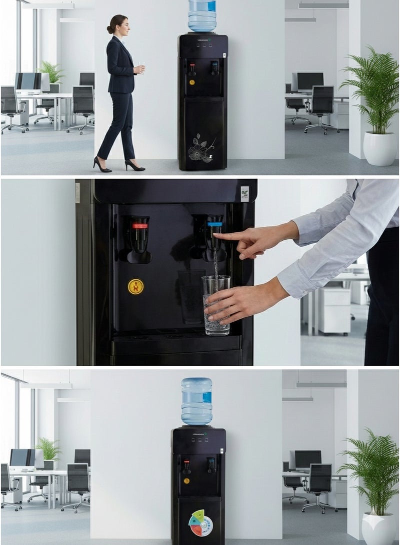 VIDEOCON موزع مياه ساخنة وباردة من فيديكون | تحميل علوي | صنبور دفع مريح | تبريد بالكمبريسور | تشغيل منخفض الضوضاء - VWDTLBL01 - Image 5