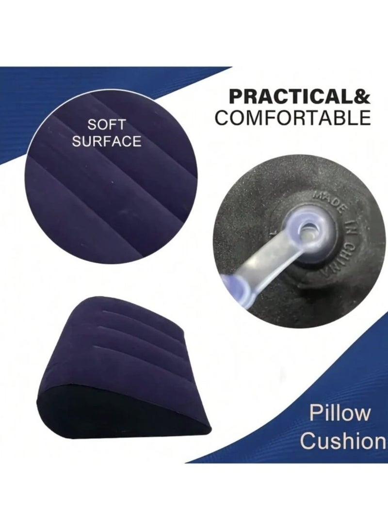 Portable Inflatable Wedge Pillow Lightweight Body Positioning Inflatable Cushion Suitable for Sleeping Leg Elevation Back and Neck Support Travel Fast Inflating and Deflating - Image 3