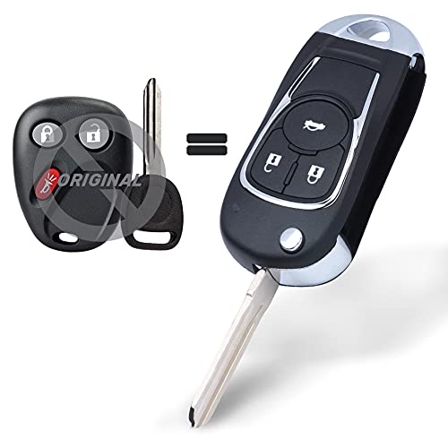 Keymall مفتاح سيارة Keymall المحسن للدخول بدون مفتاح عن بُعد لشيvrolet Tahoe Silverado Suburban Avalanche Equinox SSR/GMC Sierra Yukon/Cadillac Escalade/Hummer H2/Pontiac Torrent/Saturn Vue 2003-2006 FCC LHJ011 - Image 1