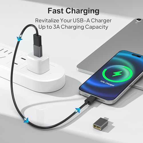 Elebase USB C to USB Adapter 4Pack,USBC Male to USB 3.0 Female MacBook Pro Air Adaptor,Type C Thunderbolt 3 OTG Converter for Flash Thumb Drive,Apple iPhone 17 16 16e 15,iPad mini,Mac,Samsung S25 S24 - Image 5