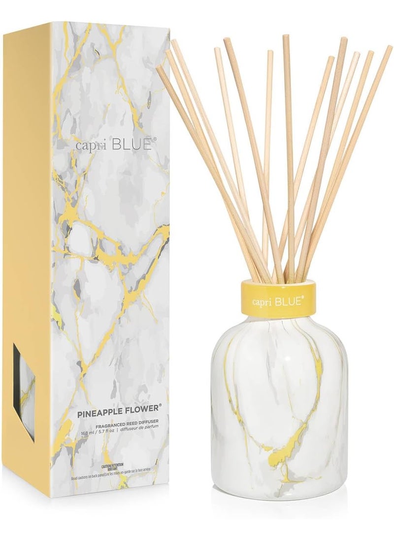 Capri Blue Capri Blue Modern Marble Reed Diffuser Set - Includes Reed Diffuser Sticks, Scented Oil & Glass Bottle - Luxury Scents for Bedroom Decor & Bathroom Air Freshener - Pineapple Flower (5.7 fl oz) 