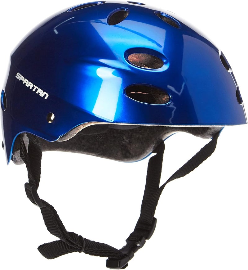 Spartan Multi Sport Helmet , Ventilation , Safety , Lightweight ,Skateboard Helmet , Cycling , Roller Skaters Helmet , Youth Scooter Helmet , Bicycle Helmet Blue Glossy - Image 1