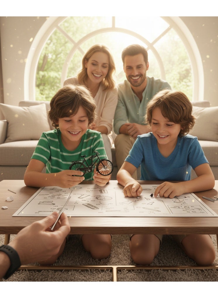 Vintage Bicycle Model Kit – 51-Piece DIY Miniature Scale Set with Inflator & Carrying Case | Durable Plastic Craft Kit for Kids, Collectors & Hobbyists | Skill-Building Gift & Desk Decor - Image 1