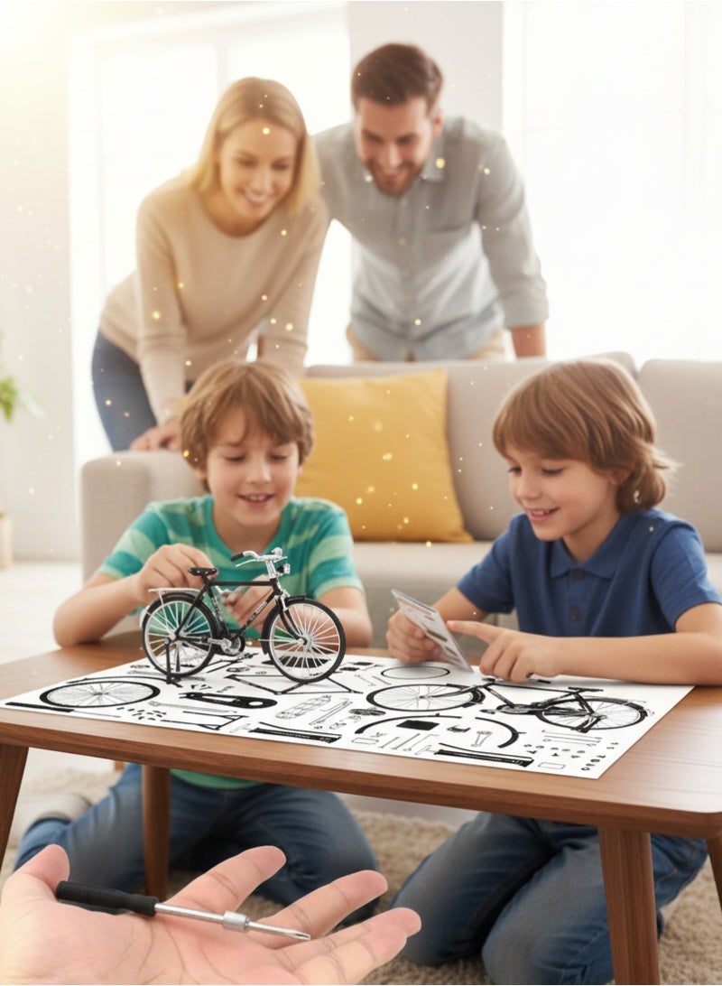 Vintage Bicycle Model Kit – 51-Piece DIY Miniature Scale Set with Inflator & Carrying Case | Durable Plastic Craft Kit for Kids, Collectors & Hobbyists | Skill-Building Gift & Desk Decor - Image 2