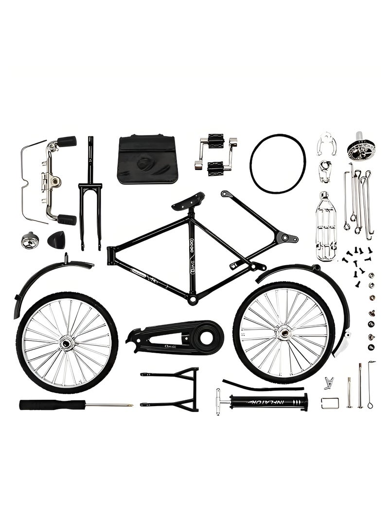Vintage Bicycle Model Kit – 51-Piece DIY Miniature Scale Set with Inflator & Carrying Case | Durable Plastic Craft Kit for Kids, Collectors & Hobbyists | Skill-Building Gift & Desk Decor - Image 3