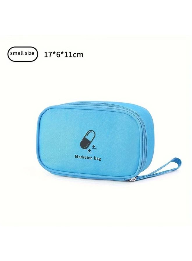 حقيبة تخزين أدوية صغيرة زرقاء محمولة، إمدادات صحية طارئة، علبة من البوليستر - Image 1