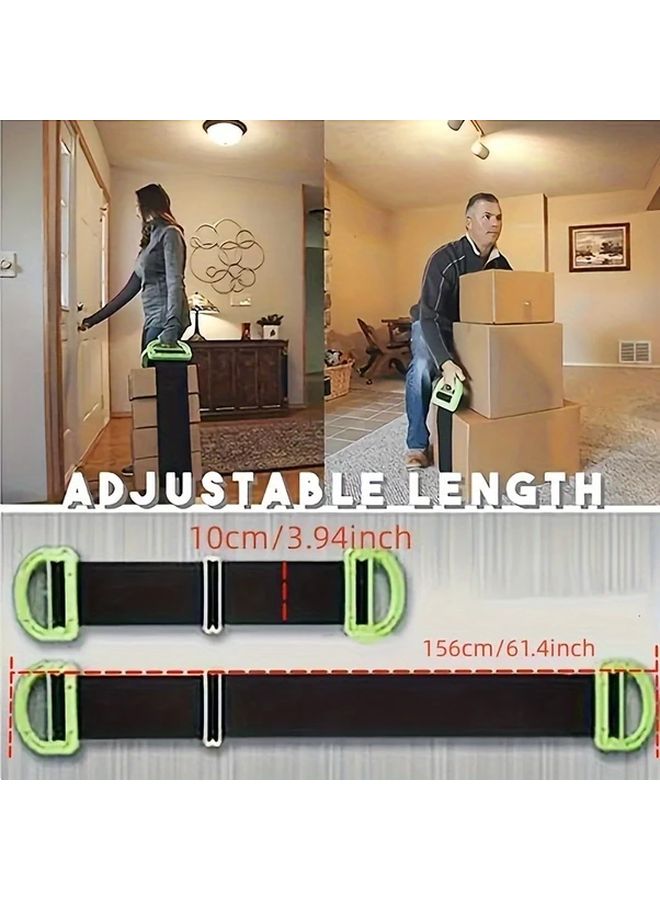 Green Heavy Duty Adjustable Lifting Strap for Furniture Boxes Mattresses Supports Up to 600 lbs - Image 4