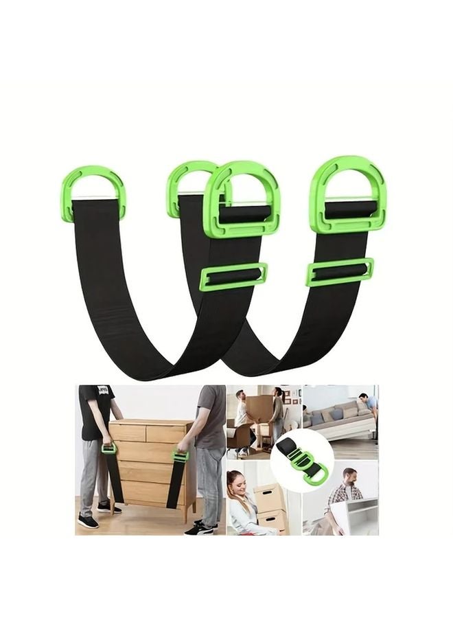 Green Heavy Duty Adjustable Lifting Strap for Furniture Boxes Mattresses Supports Up to 600 lbs - Image 2