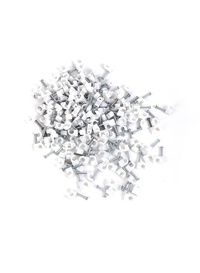 LAWAZIM Cable Clip-200 Piece 12mm- Mess-Free Wire Organizer with Metal Nail for Easy Installation, Heavy-Duty Wall Mount Clips for Ethernet Cable Management Home Office DIY Projects Indoor/Outdoor Use - Image 1