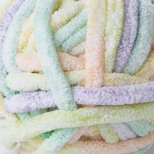 Crafted by Catherine Chunky Heather Multi Yarn - 2 Pack (49 Yards Each Skein), Light Rainbow Multi, Gauge 6 Super Bulky - Image 2