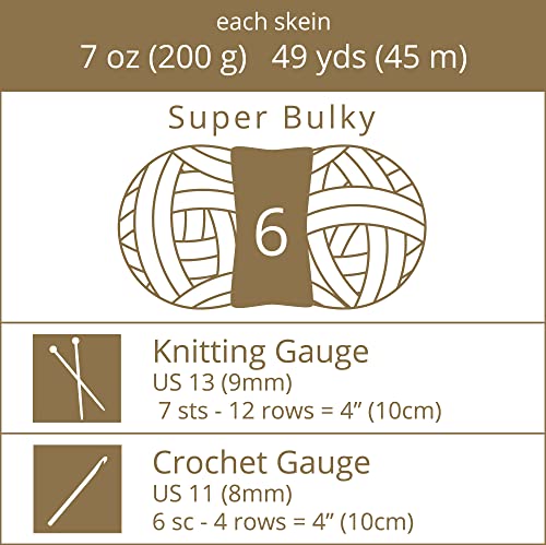 Crafted by Catherine Chunky Heather Multi Yarn - 2 Pack (49 Yards Each Skein), Light Rainbow Multi, Gauge 6 Super Bulky - Image 4
