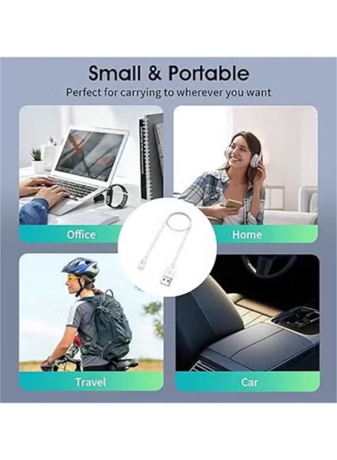 DeHuCg Smartwatch Charger Compatible with XiaoMi Band 10/Band 9/8 Pro/Active/Mi Watch 4/3 Active, Magnetic USB Charging Cable 3.3ft, Replacement Charging Cable Cradle Accessories fit XiaoMi Band 10/9/8 Pro - White - Image 2