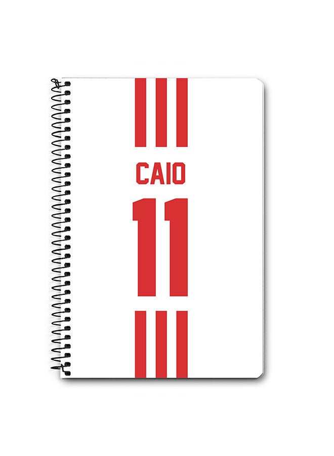 Stylizedd Designer A5 Spiral Notebook Memo Notepad Journal - Football Team - UAE Player Name - Caio - Image 1