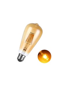 ESNCO ESNCO Old Fashioned Edison ST64 E27 4W Vintage LED Long Filament Light with Retro Coated Glass Shade Replace 40W Incandescent Bulb - 6 Pieces  - Image 2