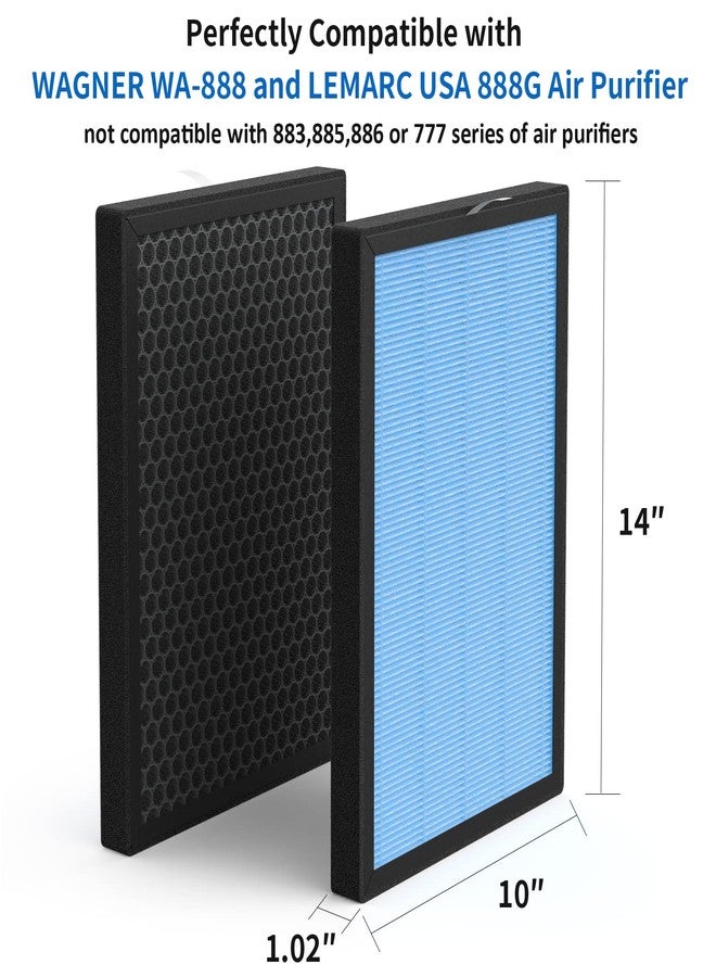 CFKREYA WA888 Repalcement Filter, Compatible with Wagner Switzerland WA888, LEMARC USA WA888G Series Purifers, pack of 2 - Image 3