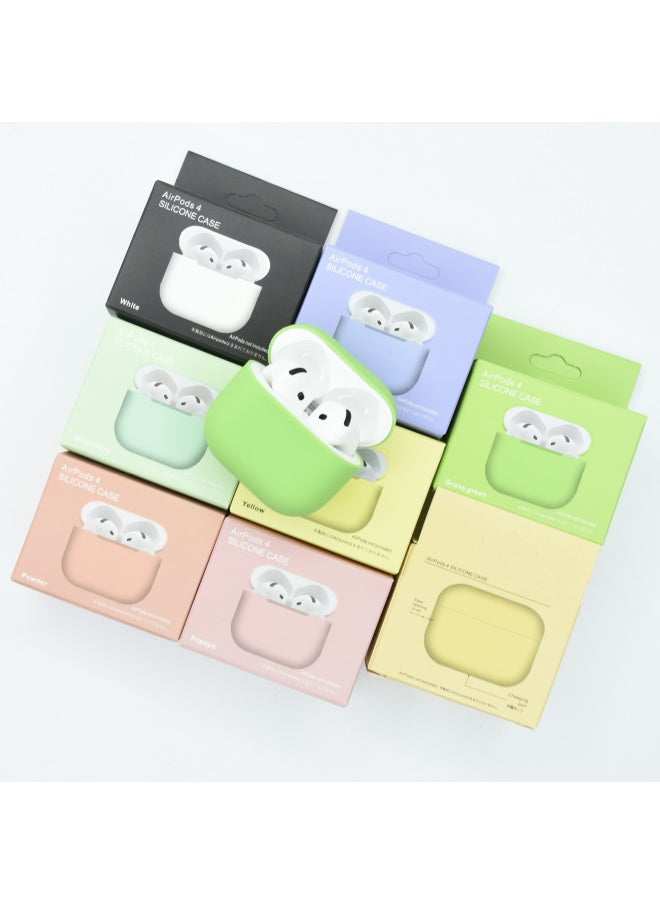 Generic - Suitable For Apple Airpods 4 Wireless Bluetooth Headset Silicone Protective Case Anti-fall Storage Bag Liquid Split-Color:Light Yellow-Applicable Models:Airpods 4 - Image 1