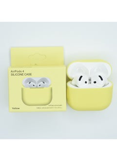 Suitable For Apple Airpods 4 Wireless Bluetooth Headset Silicone Protective Case Anti-fall Storage Bag Liquid Split-Color:Light Yellow-Applicable Models:Airpods 4