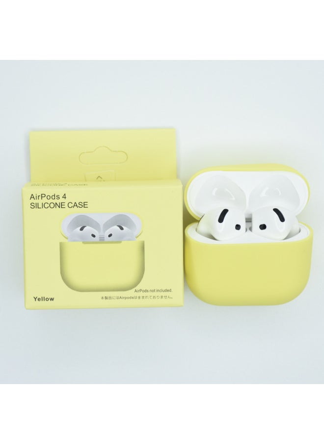 Generic - Suitable For Apple Airpods 4 Wireless Bluetooth Headset Silicone Protective Case Anti-fall Storage Bag Liquid Split-Color:Light Yellow-Applicable Models:Airpods 4 - Image 1