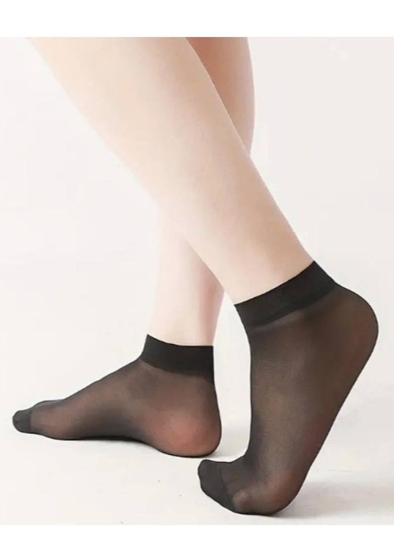 Lana A pack of 5 pieces of transparent silk stockings for women made from breathable stretchy fabric with a comfortable and soft texture. - Image 2