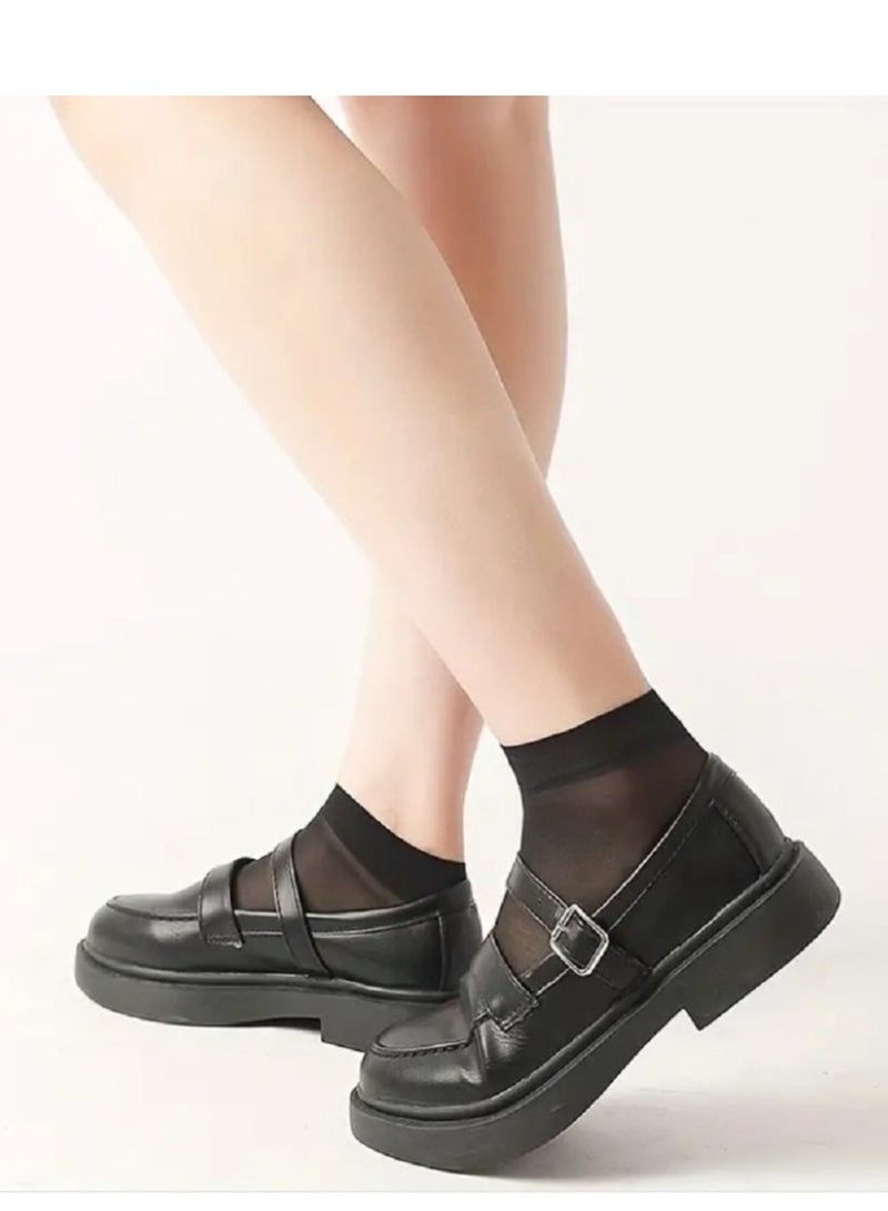 Lana A pack of 5 pieces of transparent silk stockings for women made from breathable stretchy fabric with a comfortable and soft texture. - Image 3