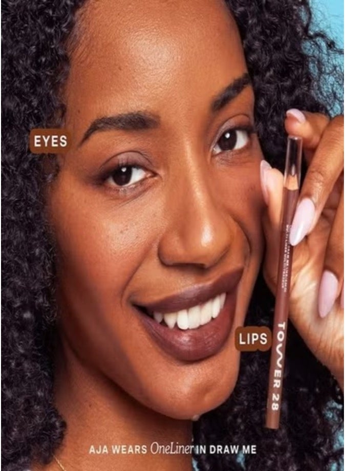 Tower 28 OneLiner Lip, Eye & Cheek Multi-Use Liner Pencil , Draw Me - chocolate brown 1.14g | Long-Wear, Vegan & Creamy Formula - Image 3