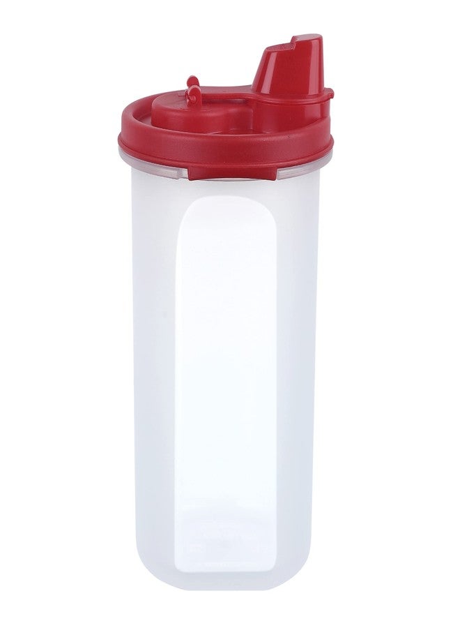 Cutting EDGE Air-Tight & Leak Proof Plastic Oil Pourer - for Vinegar, Sauces, Olive & Refined Oils, Easy Flow, BPA Free, Refrigerator Safe (Dark Red) (Pack of 1, 585ML) - Image 3
