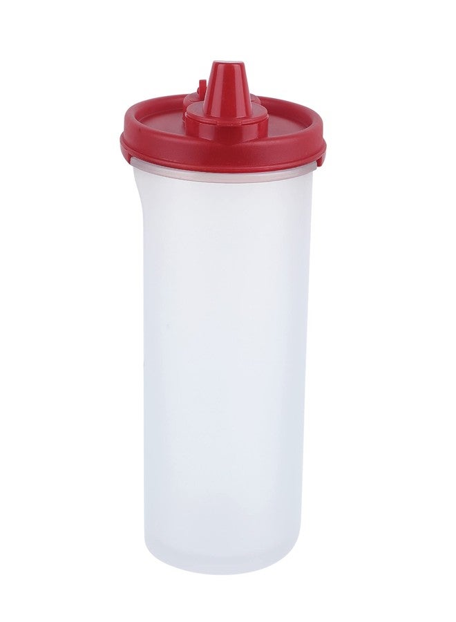 Cutting EDGE Air-Tight & Leak Proof Plastic Oil Pourer - for Vinegar, Sauces, Olive & Refined Oils, Easy Flow, BPA Free, Refrigerator Safe (Dark Red) (Pack of 1, 585ML) - Image 4