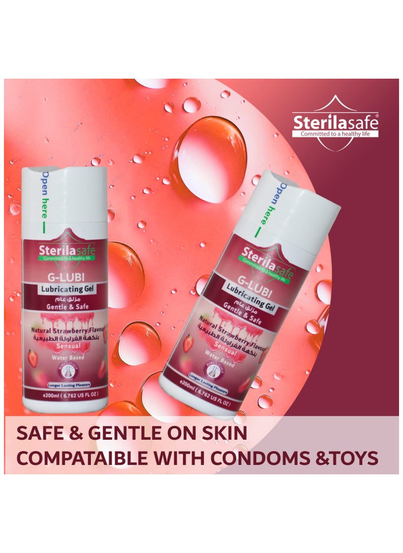 Sterilasafe Sterilasafe G-LUBI Lubricating Gel, Massage & Personal Lubricant, Pleasure 2 in 1, Feel Lube, Hot, Intimate Seductive, Condom Friendly, Water-based, For Men & Women, Natural Strawberry flavor, 200 ML  - Image 4