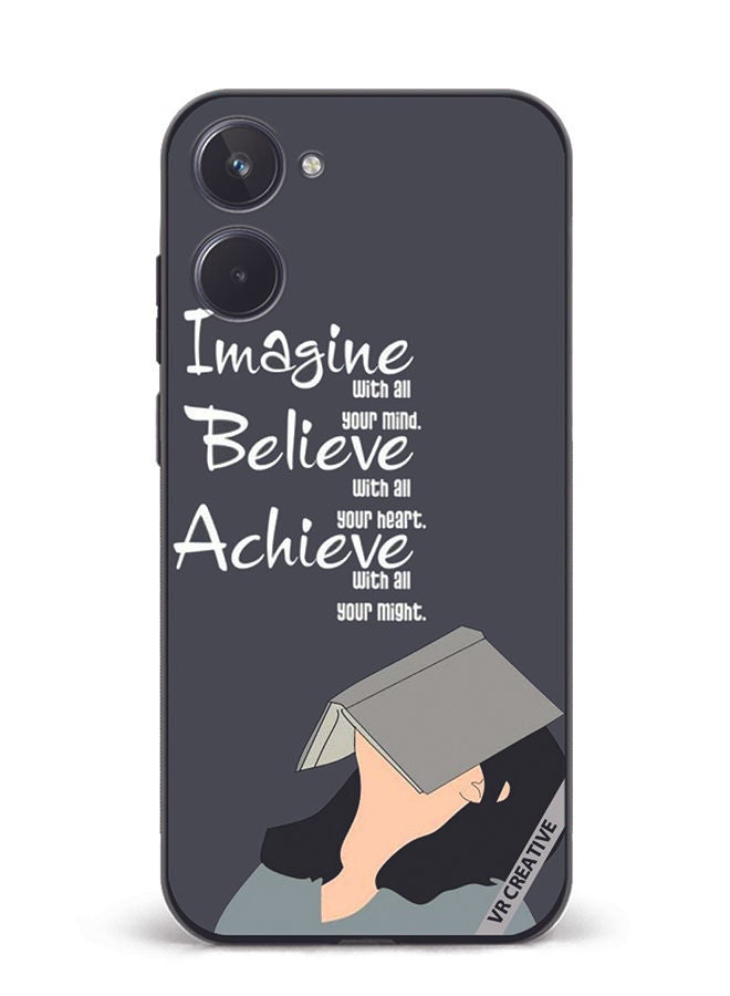 VR CREATIVE Protective Case Cover For Realme 10 Imagine Believe Achieve Design Multicolour - Image 1