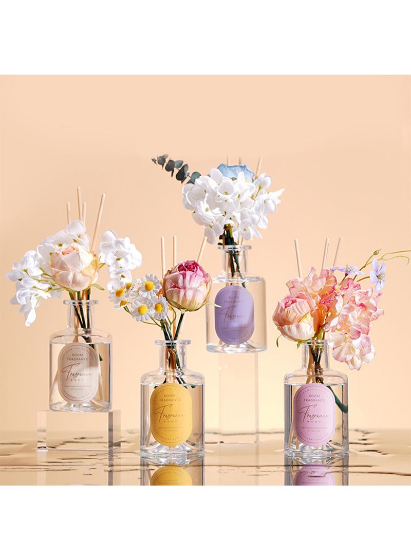 معطر جو منزلي برائحة الزهور الاصطناعية مع 4 أعواد قصب، مناسب لديكور المنزل والحمام، 200 مل (أنيق وجميل) - Image 4