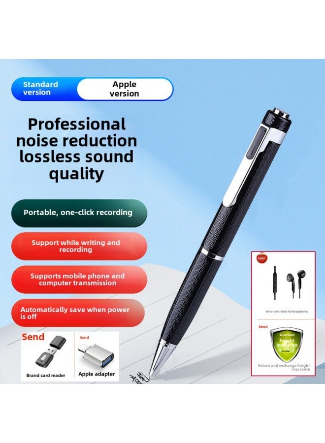 Pen-shaped Recording Pen Professional High-definition Noise Reduction Ultra-long Standby Recording Meeting Recorder Equipment For Students In Class-Body Color:Apple Version [supports Apple Mobile Phone Link + One-click Recording + Super Long Battery Life] Comes With 3 Refills-Memory Capacity:8GB  - Image 1