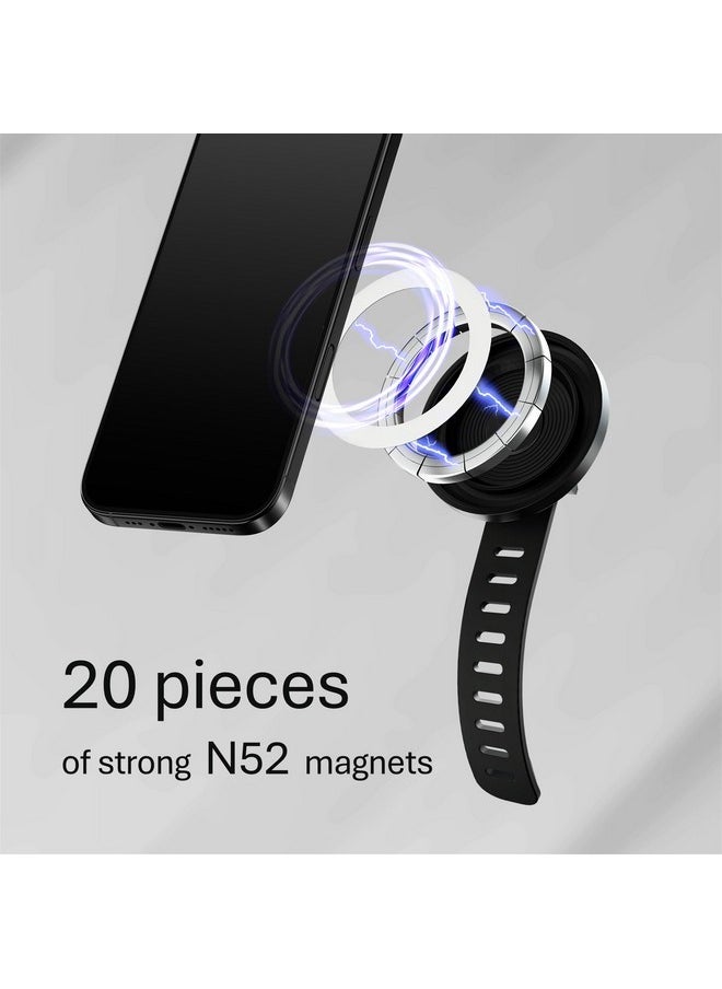 liuliuby Magnetic Phone Holder for Stroller, Shopping Cart & Golf Push Cart | Handlebar Phone Mount for MagSafe | Strap with Strong Magnet for Mag Safe | Stroller Accessories for Uppababy, Nuna, Bugaboo...  - Image 3