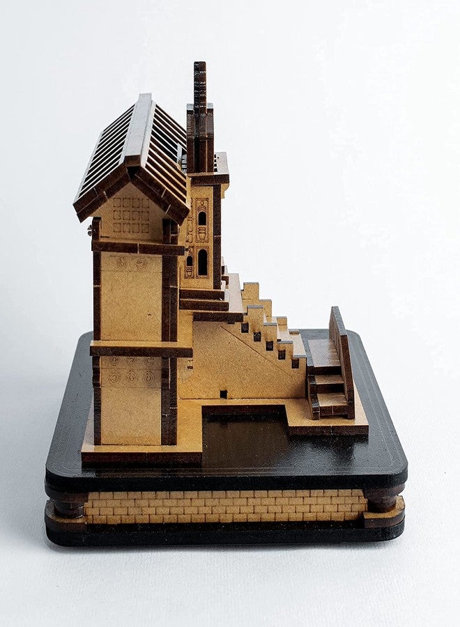 Amzgear Badrinath Temple in Wood | Wooden Shree Miniature 3D Handmade| Religious Decorative showpiece Decoration, Office and Gift (Badrinath) - Image 5