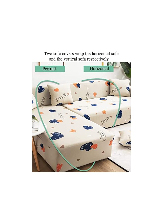 The Bros L-shaped Elastic Sofa Cover, All-inclusive Sofa Cover, Milk Silk Material, Smooth Without Wrinkles, Close To the Skin and Good Ventilation (Color 2,2 seater + 3 seater) - Image 5