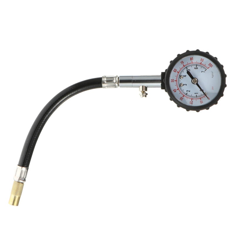 Car Tire Pressure Gauge With Flexible Hose High Precision Mechanical Air Inflator Meter For RV SUV Passenger Vehicles PSI Display - Image 2